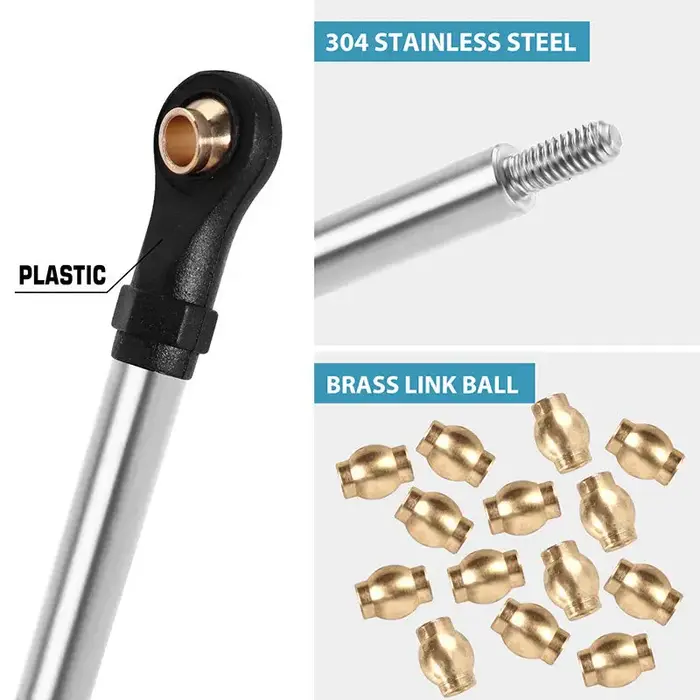 INJORA 4M-57-70SR - INJORA Stainless Steel High Clearance Links Set for 1/18 TRX4M High Trail K10 F150