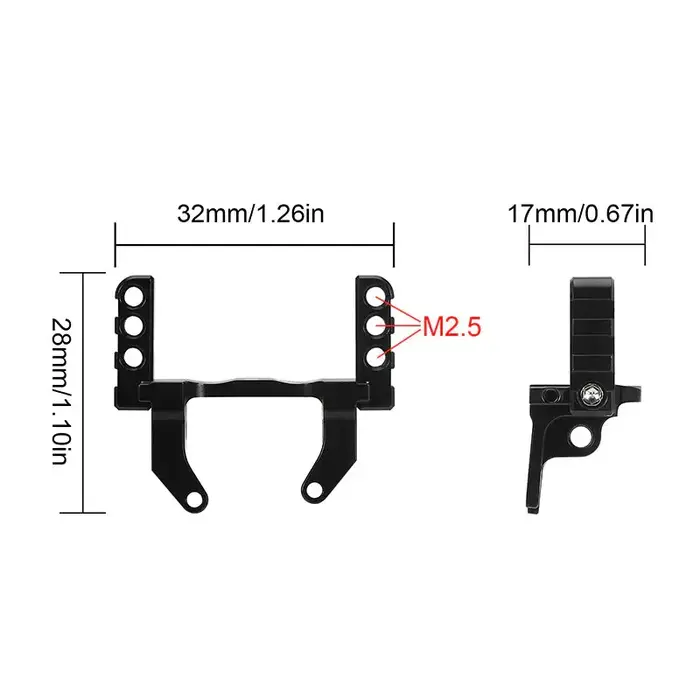 INJORA 4M-80 - INJORA Lay Down Servo Mount & Steering Links for 1/18 TRX4M Stock Axle