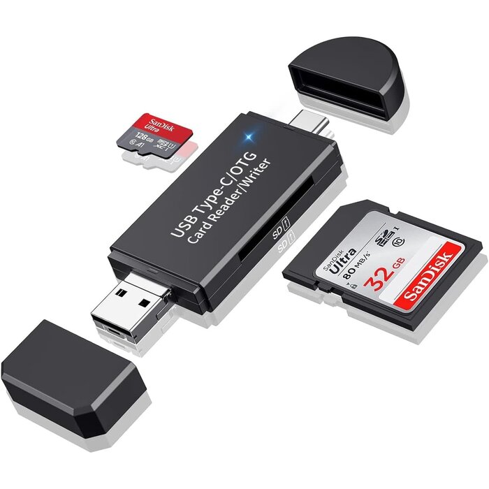 MICRO-USB-OTG - Critin SD/Micro SD Card Reader, Card Reader, Type C Micro USB OTG Adapter and USB 2.0 Portable Memory Card Reader for SDXC, SDHC, SD, MMC, RS-MMC, Micro SDXC, Micro SD, Micro SDHC Card and UHS-I Card