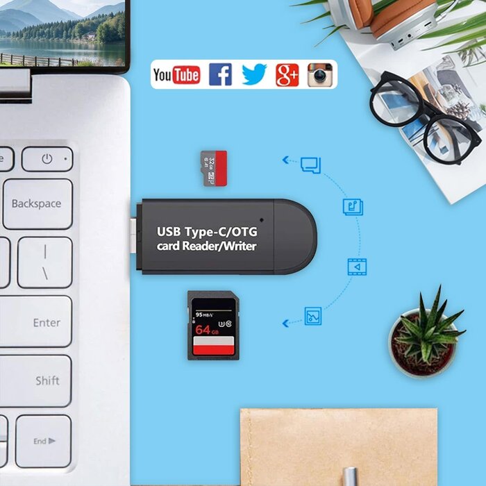 MICRO-USB-OTG - Critin SD/Micro SD Card Reader, Card Reader, Type C Micro USB OTG Adapter and USB 2.0 Portable Memory Card Reader for SDXC, SDHC, SD, MMC, RS-MMC, Micro SDXC, Micro SD, Micro SDHC Card and UHS-I Card