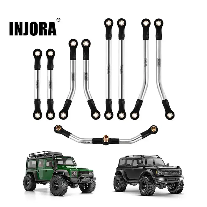 INJORA 4M-08-57 - INJORA Stainless Steel High Clearance Links Set for 1/18 TRX4M Defender Bronco