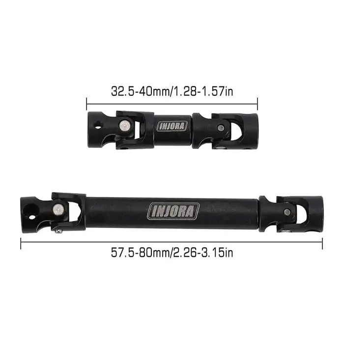 INJORA SCX24-42 - INJORA 32.5-40mm 57.5-80mm Hardened Steel Center Drive Shafts for Axial SCX24 Deadbolt GX470