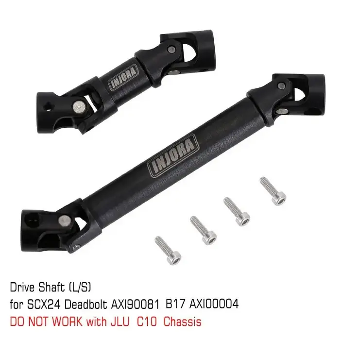 INJORA SCX24-42 - INJORA 32.5-40mm 57.5-80mm Hardened Steel Center Drive Shafts for Axial SCX24 Deadbolt GX470