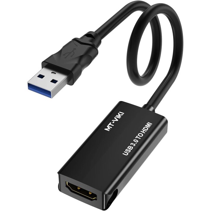 USB2HDMI - MT-VIKI USB 3.0 to HDMI Adapter, USB 3.0 to HDMI Male to Female Adapter, 1080P Compatible with Mac OS, Windows 10/8.1/8/7 (Uni-Directional) 1 Pack