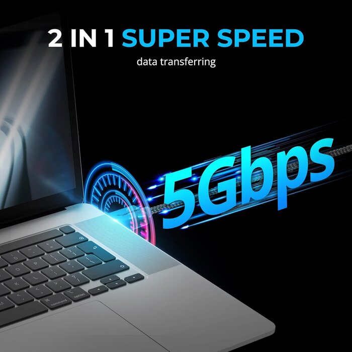 Premium High Speed 6ft USB-C to USB A 3.0 Charge Cables fast Sync for Playstation 5 DualSense, Xbox Series S X Core, Elite Series 2, NS Switch Lite, Controller [Black] (CB-C3X6)