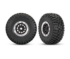 Traxxas 10870-STBLK - 1.4" Black & Chrome Wheels w/ BFG Mud-Terrain Tires (2) Mini Slash 4X4