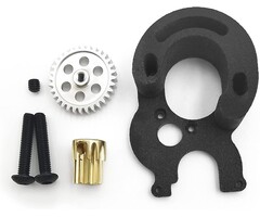 BX-SCX24-YSGWS-A-1T - MORLORDY RC Brushless Conversion Kit Motor Mount with Pinion Spur for 1/24 RC Crawler Car Axial SCX24 Upgrades Parts