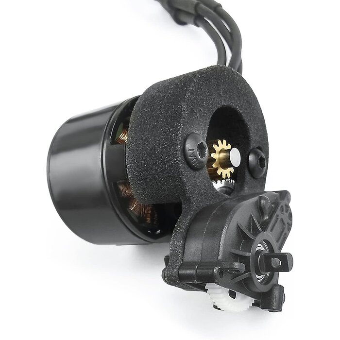 BX-SCX24-YSGWS-A-1T - MORLORDY RC Brushless Conversion Kit Motor Mount with Pinion Spur for 1/24 RC Crawler Car Axial SCX24 Upgrades Parts