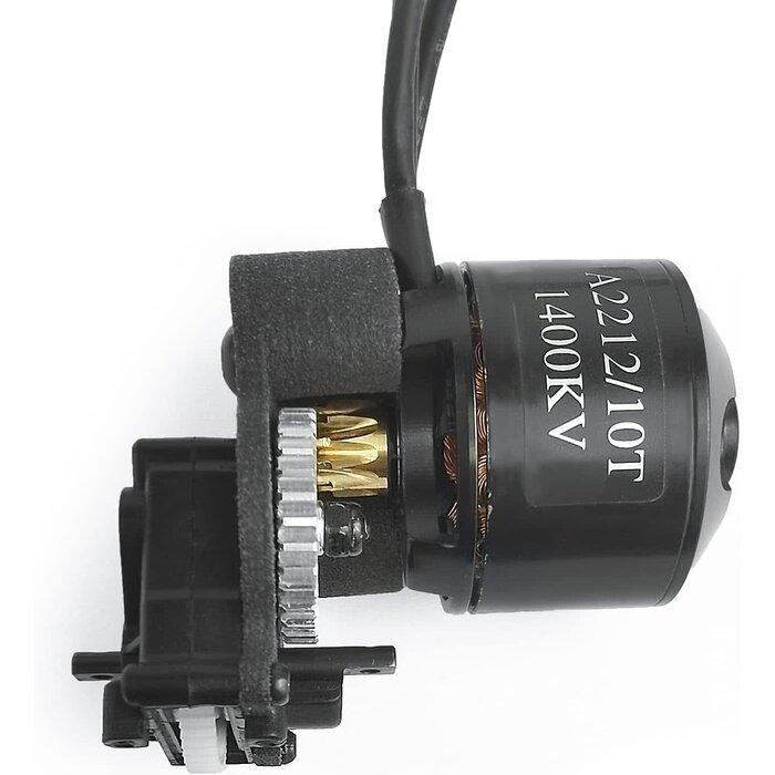 BX-SCX24-YSGWS-A-1T - MORLORDY RC Brushless Conversion Kit Motor Mount with Pinion Spur for 1/24 RC Crawler Car Axial SCX24 Upgrades Parts