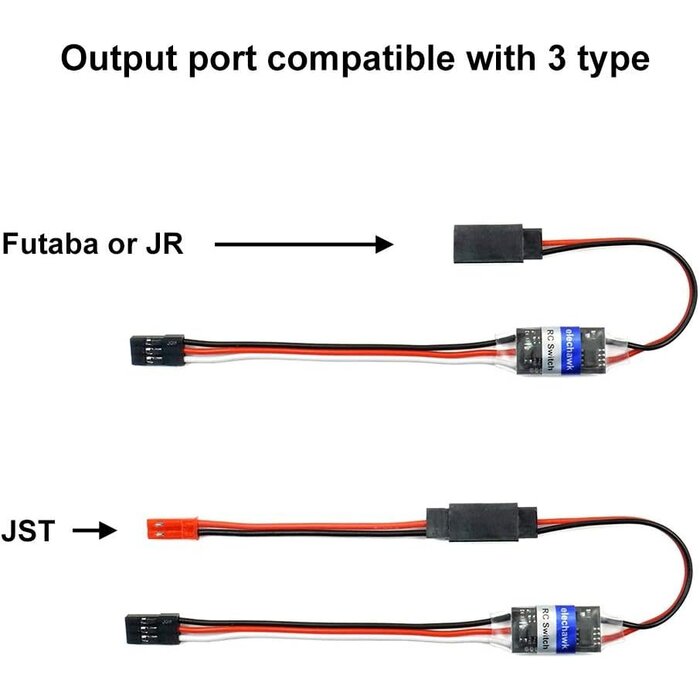 RCSW84 - elechawk RC Remote Controlled AUX On/Off Electronic Switch Relay for Car Truck Boat LED Light Drone (4A)