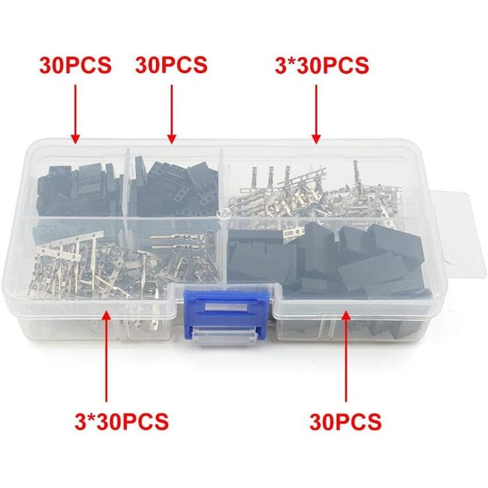 78908 - elechawk 30 Sets Servo Plug Male/Female Connector Crimp Pin Kit Compatible with Futaba for Hitec Spektrum RC