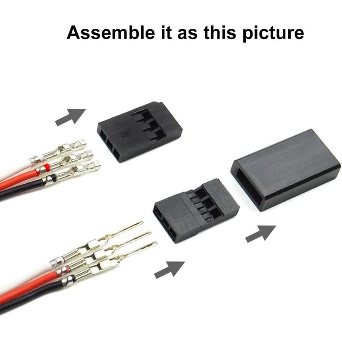 78908 - elechawk 30 Sets Servo Plug Male/Female Connector Crimp Pin Kit Compatible with Futaba for Hitec Spektrum RC