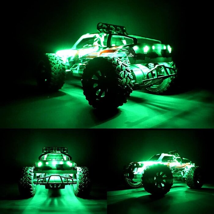 L-9-GRN - elechawk Green Waterproof LED Light Strips for RC Cars Trucks Airplanes Boats Drones Fixed Wing AR Wing Model Underglow Light (Green)