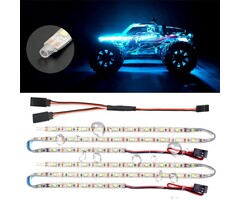 L-9-ICE-BLU - elechawk Ice Blue Waterproof LED Light Strips for RC Cars Trucks Airplanes Boats Drones Fixed Wing AR Wing Model Underglow Light (Ice Blue)