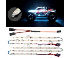 L-9-WHT - elechawk White Waterproof LED Light Strips for RC Cars Trucks Airplanes Boats Drones Fixed Wing AR Wing Model Underglow Light (White)