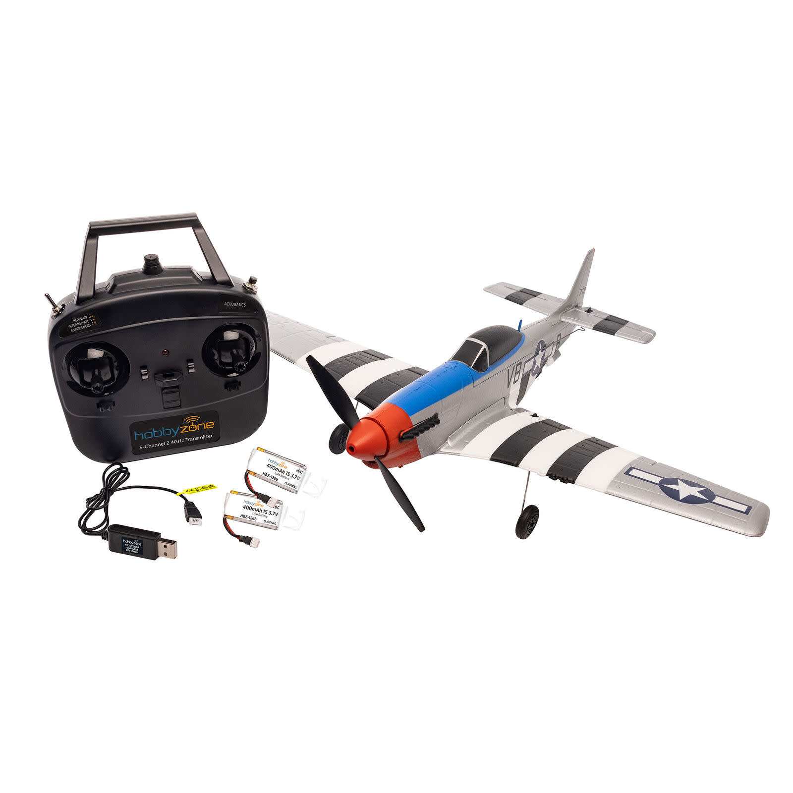 HOBBYZONE HBZ-1251 - P-51D Mustang 450mm RTF with SAFE