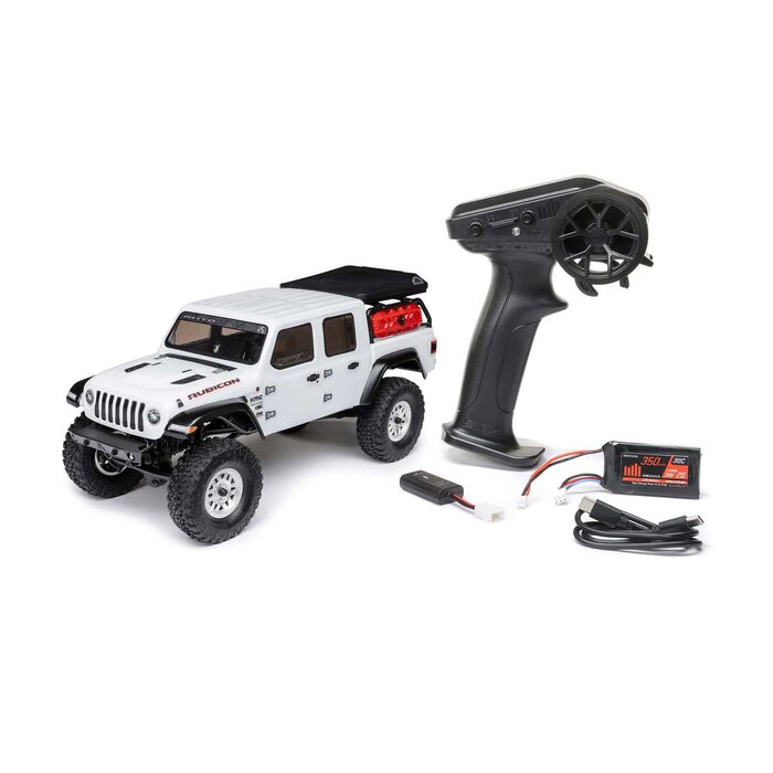Axial AXI00005V2T4 - 1/24 SCX24 Jeep JT Gladiator 4X4 RTR Brushed Rock Crawler (Battery & Charger Included), White