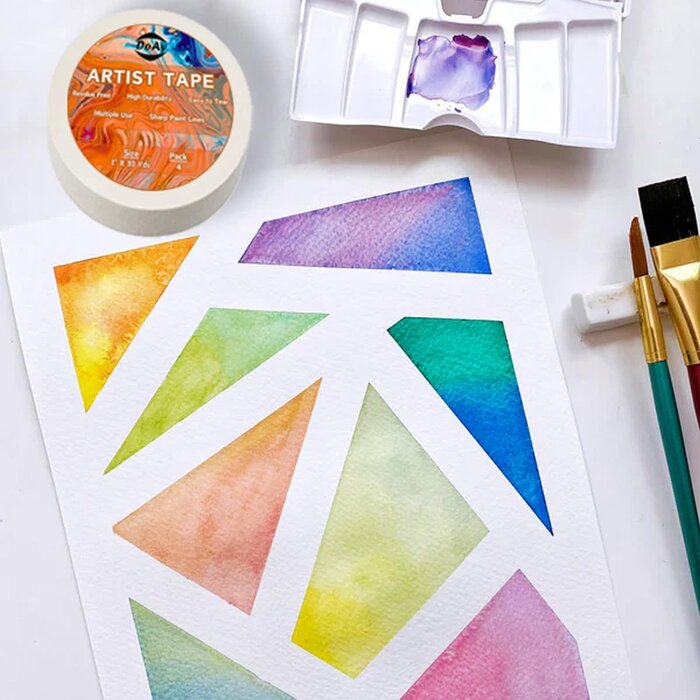 MT-1/2"-90FT - DOAY 90ft White Artist Tape - Art Masking Tape for Watercolor Paper, Canvas Acrylic Painting, Curves, Framing, Paint, Gouache, Console - Acid Free Drafting Tape 1/2" (0.50") Wide