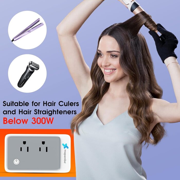 220V-110V-CONV-TC - Mapambo 220V to 110V Voltage Converter US to Europe for Curling Iron and Hair Straighteners, Power Converter for European Travel Plug Adapter with 2 USB A & 2 USB C Ports (Type C-Europe)
