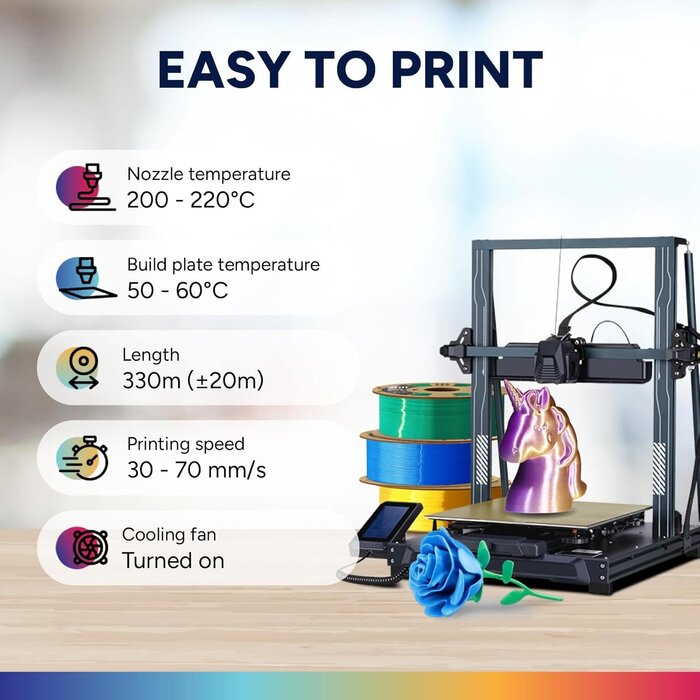 OVPLA-SLK-SLVR - OVERTURE Silk Silver PLA 1.75mm Dual Color Filament, Clog-Free Shiny 3D Printer Filament, 1kg Spool(2.2lbs), Dimensional Accuracy +/- 0.02 mm, Fit Most FDM Printer (Silk Silver)