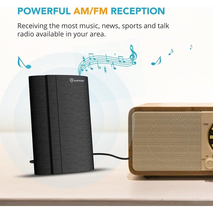 AT-212FM - ANTOP FM Antenna for Stereo Receiver Indoor, 50 Mile Range