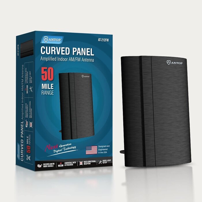 AT-212FM - ANTOP FM Antenna for Stereo Receiver Indoor, 50 Mile Range