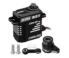 INJORA GROM-11BK-INJS11 - INJORA Aluminum INJS11 Servo with Servo Saver Set for Arrma Mojave Typhon Granite Grom Losi Nascar