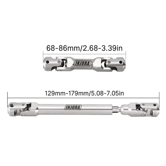 INJORA CD04-68-129 - INJORA 68mm+129mm Stainless Steel Heavy-Duty Drive Shaft for 1/10 RC Crawler