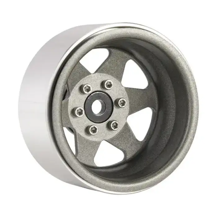 INJORA YQW-1948GL - INJORA 1.9" Offset -8.9mm Deep Dish Stamped Beadlock Wheel Rims for 1/10 RC Crawlers (4) Gray