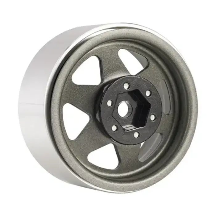 INJORA YQW-1948GL - INJORA 1.9" Offset -8.9mm Deep Dish Stamped Beadlock Wheel Rims for 1/10 RC Crawlers (4) Gray