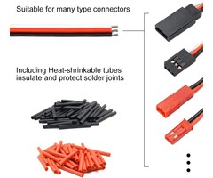 C62-10-4IN - elechawk 4 Inch Servo Extension Cable Wire 22AWG 26AWG 60 Cores Lead 3P Line for RC Cars Drones Boats Planes Model Accessories