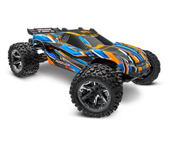Traxxas Rustler 4X4 VXL: 1/10 scale 4X4 stadium truck, fully-assembled, waterproof electronics, Ready-To-Race®, with TQi™ 2.4 GHz 2-channel radio system, TSM®, Extreme HD Kit, VXL-3s™ speed control, and clipless painted ProGraphix® body Orange 1/10