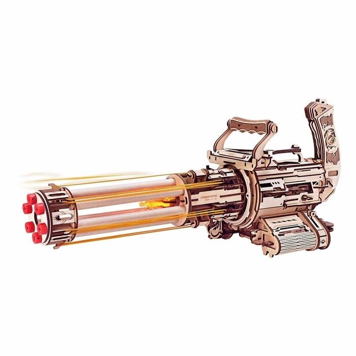 ROELQA01 - Rotating Barrel Machine Gun Toy 3D Wooden Puzzle