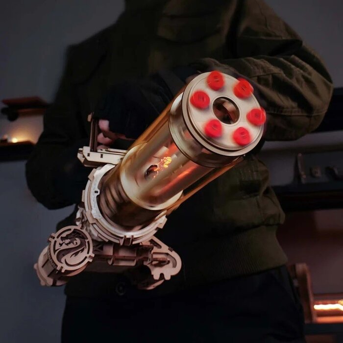 ROELQA01 - Rotating Barrel Machine Gun Toy 3D Wooden Puzzle