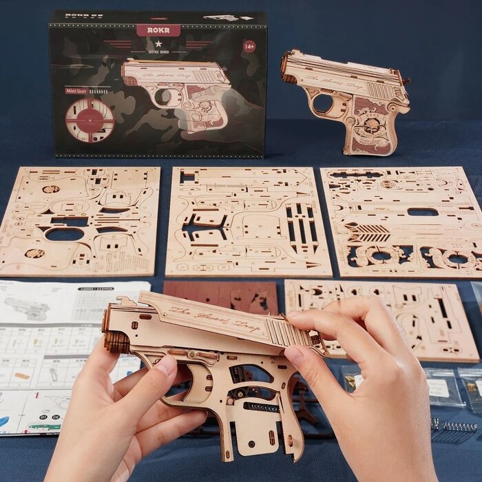ROELQ502 - Mini Gun Toy Wooden 3D Puzzle