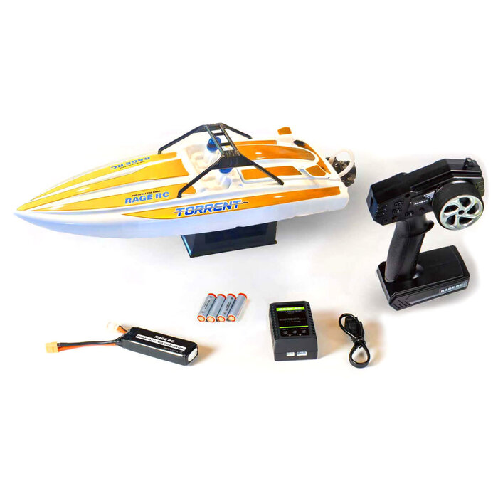 RageRC RGRB1500 - Torrent 450BL RTR Jet Boat, Red