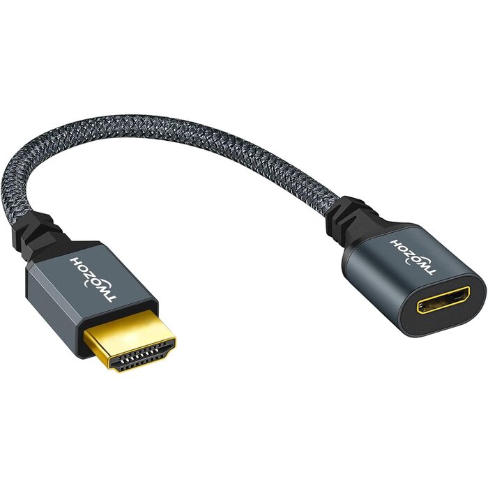 Twozoh HDMI/M-MINI-HDMI/F - Twozoh HDMI Male to Mini HDMI Female Adapter Cable, Male HDMI to Female Mini HDMI Cable Adapter (A Type to C Type) 3D/4K 1080p HDMI 2.0 (20cm/0.6ft)