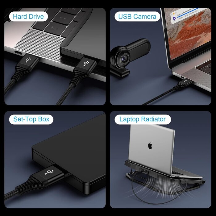 USB-A-USB-A-10ft - ANDHOT USB to USB Cable, 10 FT USB-A to USB-A Male to Male USBCable Double End USB3.0 Cable A to A Data Transfer Cord for Laptop Cooling Pad,Soundbar,Monitor,TV,KVM,DVD Player,Hard Drive Enclosures