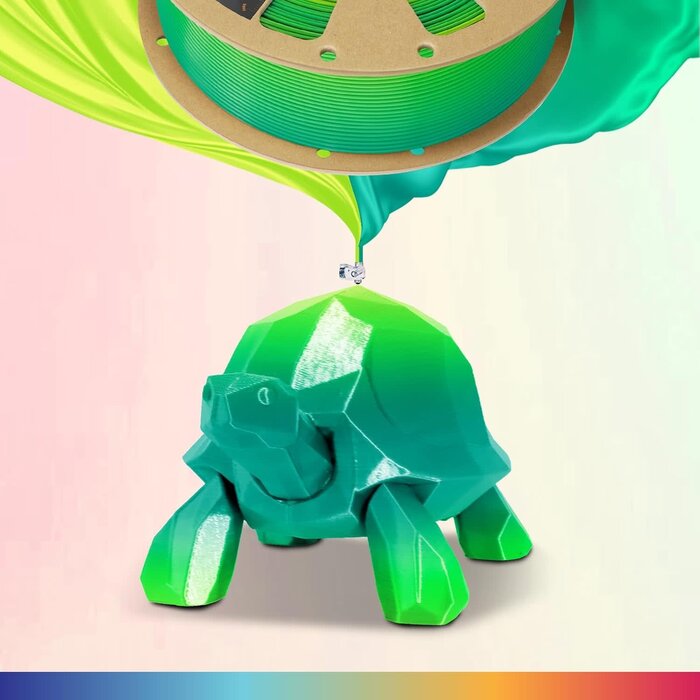 OVPLA-SLK-TRPC - OVERTURE Silk PLA Rainbow Filament 1.75mm, Bi-Color Shiny PLA Finish, Smooth & Glossy, 1kg Spool (2.2lbs), Ideal for Cosplay Jewelry & Home Decor (Silk Tropic)