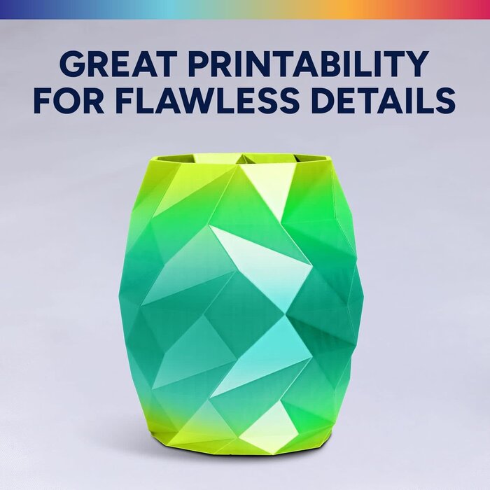OVPLA-SLK-TRPC - OVERTURE Silk Tropic PLA Rainbow Filament 1.75mm, Bi-Color Shiny PLA Finish, Smooth & Glossy, 1kg Spool (2.2lbs), Ideal for Cosplay Jewelry & Home Decor
