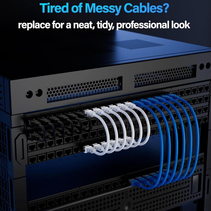 CAT-6-14FT - Cat6 Ethernet Cable 10Gbps 14 ft, UTP Ethernet Cable Cat 6, Flexible Bare Copper Cat6 Cable, Cat 6 Network Cable for Server, Data Center, Black