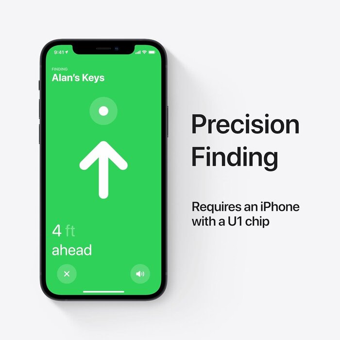 MX532LL/A - Apple AirTag (2nd Generation) - 4 Pack: Tracker for Keychain, Wallet, and More; Locator with Sound; Simple One-Tap Setup with iPhone or iPad; Key Finder with up to 1.5X Precision Finding Range