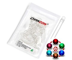 100F3T-YT-MULTI - CHANZON 100 pcs 3mm RGB Multicolor Fast Blinking (Multi Color Changing) Dynamics LED Diode Lights (Flashing Round DC) Bright Lighting Bulb Lamps Electronics Components Flicker Light Emitting Diodes