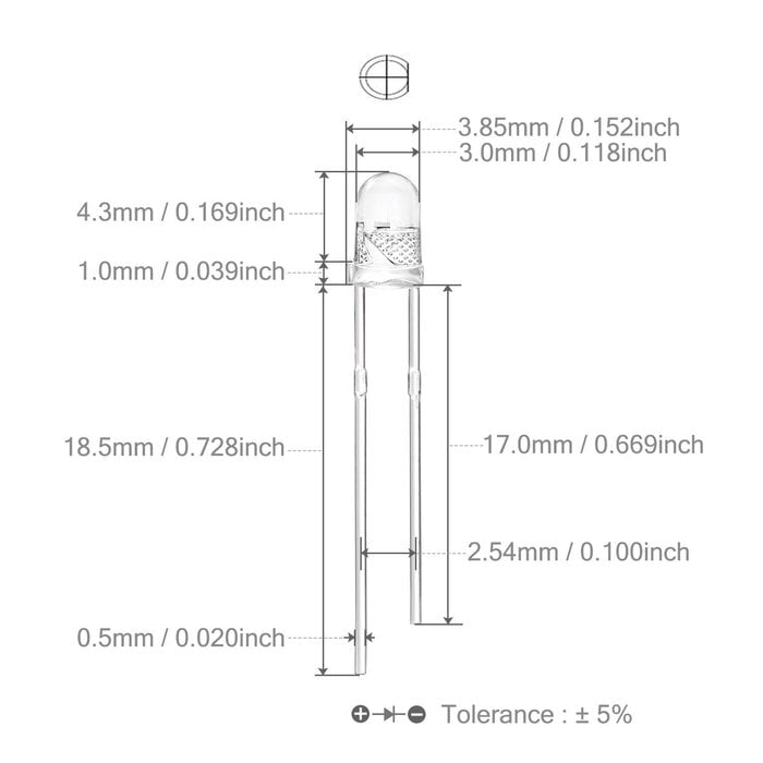 100F3T-YT-MULTI - CHANZON 100 pcs 3mm RGB Multicolor Fast Blinking (Multi Color Changing) Dynamics LED Diode Lights (Flashing Round DC) Bright Lighting Bulb Lamps Electronics Components Flicker Light Emitting Diodes