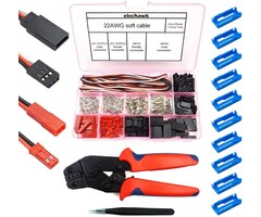 CWK-SYF254-FM02 - elechawk 55 Set Servo Plug Male Female Connector Crimp Pin Cable Kit with Crimping Tool Compatible JST SYP Futaba for Hitec Spektrum RC