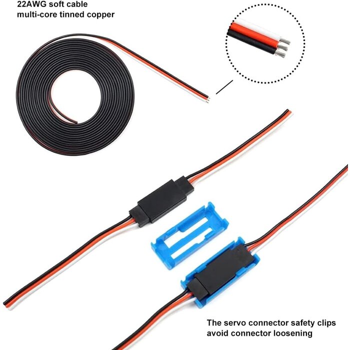 CWK-SYF254-FM02 - elechawk 55 Set Servo Plug Male Female Connector Crimp Pin Cable Kit with Crimping Tool Compatible JST SYP Futaba for Hitec Spektrum RC