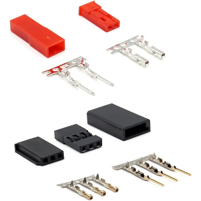 CWK-SYF254-FM02 - elechawk 55 Set Servo Plug Male Female Connector Crimp Pin Cable Kit with Crimping Tool Compatible JST SYP Futaba for Hitec Spektrum RC