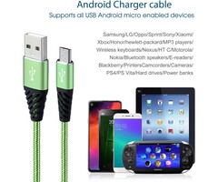 MICRO-USB-10FT - Boenoea Fast Phone Charger Android 10ft Long Micro USB Cable Braided Compatible with Samsung Galaxy J3 J7 S6 S7 Edge Note 4 5 LG BlackBerry Motorola Xbox PS4 Kindle
