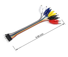 U6046-M - UCTRONICS Breadboard Alligator Clip Jumpers - Gator to Male Jumper Wires Test Lead 8 inch for Power Supply, LED Strips, Multimeters, Arduino Lilypad and Raspberry Pi