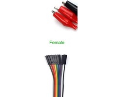 U6046-F - UCTRONICS 1 Pack 8 inch Breadboard Alligator Clip Jumpers - Gator to Female Jumper Wires Test Lead for Power Supply, LED Strips, Multimeters, Arduino Lilypad and Raspberry Pi